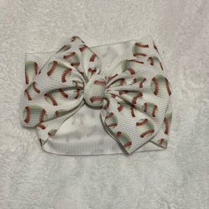 Baseball Bow Headband NB size